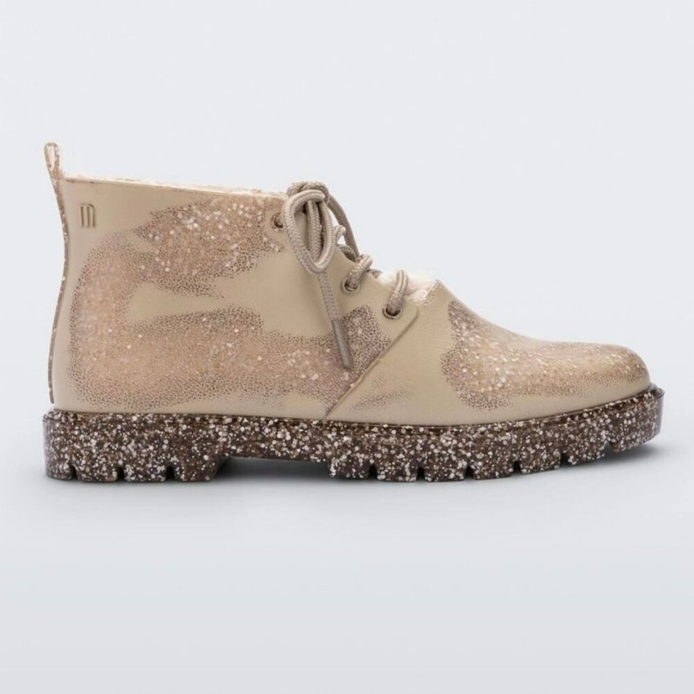 melissa Fluffy Boot in Beige Flecked & Glitter